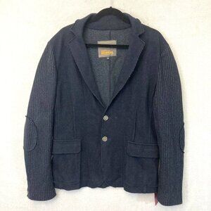 Imperial Italy Mens Knit Unconstructed Blazer Jacket XL Streetwear Preppy Blue